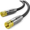 deleyCON 1m Cavo Antenna SAT Coassiale per DVB-S/S2 4K Ultra HD Full HD 1080p HDTV - 2x Connettori F in Metallo - Nero