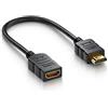 deleyCON 10cm HDMI Prolunga Corta - TV Stick Adattatore Estensione - Connettore a Presa 4K UHD