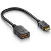 deleyCON 10cm Mini HDMI Adattatore Portsaver Mini-HDMI Connettore a Presa HDMI - Trasmissione Audio Video 4K UHD 2160p FULL HD 1080p