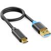 deleyCON 0,30m Cavo USB-C USB 3.0 5 Gbit/s USB-A a USB-C | Cavo di ricarica/dati corto da 30 cm per iPhone 17 Pro Air/16/15 Pro Max, Galaxy S26/S25/S24, Pixel, iPad, MacBook, PS5