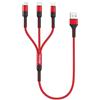 RAVIAD Multi Cavo di Ricarica 3 in 1 Multiplo Cavetto Micro USB Tipo C 0.5M | Tipo C Lightning interfaccia Cavo Caricatore Multiplo per iPhone, Samsung Galaxy, Kindle, OnePlus- Rosso