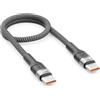 deleyCON 0,30m Cavo USB‑C Corto (100W Ricarica Rapida) PD 3.0 PPS - C a C - Cavo di Ricarica per iPhone 17/16/15 Pro Max/Air, Galaxy A16/A56/S25/S24/S23, Pixel, iPad Pro, MacBook, AirPods, Tablet