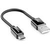 deleyCON 0,15m Corto Cavo di Ricarica e Dati Micro USB - Compatibile con Smartphone Android, Tablet, Lettori MP3, Fotocamere e Molto Altro - Nero