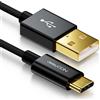deleyCON 2m Cavo USB-C - Cavo di Ricarica Cavo Dati - Nylon + Spina in Metallo - USB C a USB A - Compatibile con Apple Samsung Google Huawei Xiaomi Tablet Laptop PC - Nero