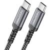 deleyCON 2m USB C Ricarica (60W Ricarica Rapida) PD3.0 PPS USB-C a USB-C per iPhone 17 16 15 Pro Max Air Galaxy A16 A56 S26 S25 S24 Pixel iPad Pro MacBook AirPods Tablet Switch PS5