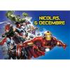 Afie CSN1408 - Set di 25 cartoline Marvel Avengers, supereroi Thor Hulk, Capitan America, Saint Nicolas, 6 dicembre, licenza ufficiale, formato 10,5 x 15 cm, da collezione a scuola per ragazzi e A.P.E.L.