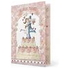 Afie 13-6179 - Biglietto porta banconote, per matrimonio, felice, congratulazioni, torta degli sposi con busta, formato 12 x 19,5 cm, per coppia uomo e donna, illustrazione rosa in rilievo - lembo interno