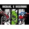 Afie CSN1406 - Set di 25 cartoline Marvel Avengers, Super Man, Capitan America, Hulk, Saint Nicolas, 6 dicembre, con licenza ufficiale, formato 10,5 x 15 cm, da collezione per ragazzi e A.P.E.L.
