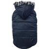 Doggydolly W066 - Giacca invernale per cani, con cappuccio e pelliccia artificiale, colore: nero, taglia S