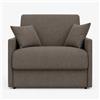 Generico Poltrona Letto Trasformabile con Materasso Alto 18 cm - Salvaspazio, in Vari Colori (Fango)