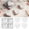 GUOYOU 4 Pezzi 3D Quattro Stampi Cuore Stampi in Silicone per Lavorazioni Manuali | Silicone Morbido Stampi in Silicone per Resina Foro di Sospensione Preforato per Bomboniere Festive e Decorazioni Domestiche