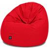 PATCH HOME Patchhome - Pouf 2 in 1, cuscino da pavimento, poltrona a sacco da gaming, per adulti e bambini, con imbottitura (Ø 125cm, rosso)
