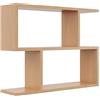 KUBUTKU Scaffale decorativo da parete con 2 ripiani, 70 x 55 x 18 cm, design scandinavo, moderno, per soggiorno, cucina, ufficio, camera da letto, bagno, libreria (faggio)
