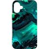 Colorful Swirl Gifts Custodia per iPhone 16 Plus Motivo astratto con schizzi di vernice color verde smeraldo