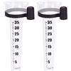 KINGLAKE 2PCS Pluviometro e Porta pluviometro in plastica, da Esterni, per Giardino, orto, Trasparente