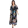 Miss Lavish London Miss Lavish London Abiti Da Donna Caftani Vestito Donna | 100% poliestere leggero e ad asciugatura rapida, vestibilità casual, maniche a pipistrello, lunghezza massima
