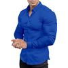 EOUOSS Camicia da Uomo a Maniche Lunghe, Elasticizzata, Casual, con Bottoni, vestibilità Aderente