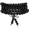 Nupuyai Bracciale in legno con 108 perle Mala per uomo e donna, rosario con perle di legno, buddista, bracciale tibetano, meditazione, reiki, gioielli da donna