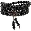 Nupuyai Bracciale in legno con 108 perle Mala per uomo e donna, rosario con perle di legno, buddista, bracciale tibetano, meditazione, reiki, gioielli da donna