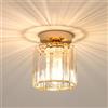 Goeco Plafoniera da Soffitto Cristallo Interna, Attacco E27 Ø13CM, Base Dorata | Lampada da Soffitto Moderna Paralume in Vetro, Illuminazione Cilindrica per Soggiorno, Camera da Letto, Corridoio