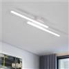 Toolight Plafoniera lineare 2 Barre Parallele 17W 3T Camera Soggiorno 60cm | Bianco, Luce Regolabile 3000K/4500K/6500K, Ideale per Corridoio Cucina Ingresso, Design Minimalista