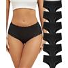 ALL OF ME Mutande Donna Cotone Brasiliana Pizzo Cotone Slip mezza vita alta Confortevole set da 6 pezzi S-XXL