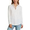 BSBUY Camicie Bianche per Le Donne, Camicia Cotone Elegante con Bottoni e Scollo a V, Unita Camicia Maniche Lunghe da Donna in Cotone, Vestibilità Classica, Camicetta Donna di Base per Ufficio Lavoro