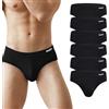 HAGOT 6 Paia Slip da Uomo, Slip Elasticizzati da Uomo, Mutande Morbide e Comode, Confezione Multipla