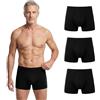 Hellomamma Mutande Incontinenza Uomo Lavabili: Boxer Assorbenti in Cotone con Protezione Anti-Perdite 150 ml - Intimo Riutilizzabile per Perdite Urinarie Quotidiane 3 Pezzi Nero XXL