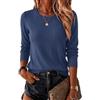 Saodimallsu Maglione leggero da donna, basic, girocollo | Elegante maglione a maniche lunghe da donna, sottile, per autunno e inverno