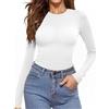 Aottori Maglia Donna Manica Lunga Girocollo Slim Fit Elegante | Maglietta, Aderente, Basic Tops, Sottogiacca Intimo, Traspirante, Elasticizzato, Tinta Unita Casual