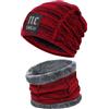Bequemer Laden Invernale Termico Uomo Berretto Cappello Sciarpa ad Anello | Uomo Invernali Berretti Cappelli e Scaldacollo con Fodera in Pile per Ciclismo, Moto, Attività All'Aperto, Regalo Natale