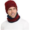Bequemer Laden Berretto Cappello Uomo Invernale Sciarpa Scaldacollo Pile | Uomo Invernale Cappello e Sciarpa con Fodera in Pile, Termico Berretto in Maglia Scaldacollo per Sci Ciclismo, Regalo Uomo