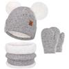 Bequemer Laden Invernale Cappello Berretto Sciarpa Guanti Bambino 0-8 Anni | Invernali Termici Cappelli Berretti con Pon Pon Pile Scaldacollo Muffole Guanti a Manopola Bambino Bambina 0-8 Regalo Natale