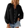 Cicy Bell Camicetta da donna con maniche a sbuffo, oversize, scollo rotondo, a maniche lunghe, estiva, casual, tunica per bikini