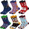 ZFSOCK Calze Uomo Fantasia Divertenti: Calzini Natalizie Colorati Lunghe Cotone Fantasia Funky Buonumore Calzini A Metà Polpaccio - Regalo Uomo Originale, 39-46