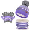Bequemer Laden Cappello Bambino Invernale Scaldacollo Guanti Termici 2-7 | Termico Beanie Berretto Bambino con Pon Pon Sciarpa ad Anello Guanti Touch Screen per 2-7 Anni Bambina Bambini Regalo Natale