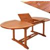 CASARIA Tavolo da Giardino in Legno Allungabile 200x100x74 cm | Legno di Eucalipto, Resistente, Portata 160kg, con Foro Ombrellone, per Balcone Terrazza Balcone Esterno