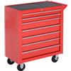 DURHAND Carrello Porta Attrezzi con 7 Cassetti e Tappetini in EVA Rosso | Carrello Officina Portautensili, Serratura, 2 Chiavi, 2 Ruote con Freno, 2 Ruote Girevoli, Maniglia, Acciaio per Garage