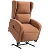 HOMCOM Poltrona Elettrica Alzapersona Reclinabile 160°, Marrone Scuro | 2 Ruote Universali, Poltrona Relax Elettrica in Tessuto, Telecomando, Poggiapiedi, Tasche Laterali