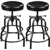 Yaheetech Set 2 Sgabelli Bar Alto Similpelle Vintage Industriale136kg Nero | Altezza Regolabile 54,5 a 71,5 cm, Imbottiti in Finta Pelle, Poggiapiedi Metallo, Penisola, per Cucina Salone Ristorante