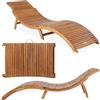 CASARIA Lettino Prendisole in Legno Acacia | Sdraio, Ergonimica, Pieghevole, Certificato FSC, Sauna, Relax, Piscina, Giardino, Esterno, Balcone, Terrazza