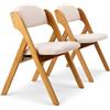 Clevich Set da 2 sedie pieghevoli imbottite in legno, seduta in tessuto | Sedute portatili, set da 2 sedie pieghevoli imbottite già montate, adatte per ospiti, cucine, uffici, matrimoni e feste