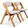 Clevich Set da 2 sedie pieghevoli imbottite in legno, seduta in tessuto | Sedute portatili, set da 2 sedie pieghevoli imbottite già montate, adatte per ospiti, cucine, uffici, matrimoni e feste
