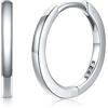 Silvora 6-20mm Orecchini Uomo Donna Cerchio Argento 925 Piccoli | argento 925 delicato sulla pelle, design semplice e versatile, brillante, elegante, può indossato insieme ad altri orecchini