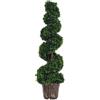 Outsunny Piante Finte da Interno di Bosso a Spirale 120cm Verde | Pianta Artificiale da Interno ed Esterni, Vaso Incluso, Pianta Finta per Decorazione Casa, Ufficio, Soggiorno, Giardino
