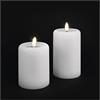 EMOS Set di 2 candele a LED con fiamma tremolante, per interni | 2 candele realistiche a fiamma oscillante, funzionamento a batteria, telecomando e timer, dimensioni 7,5 cm x 12 cm/14,5 cm