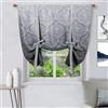 DWCN Tende oscuranti ombre, motivo damascato, per finestre, isolamento termico, oscuranti, con tasca per asta, per cucina, colore grigio, 106 x 160 cm, 1 pannello