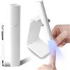 ANGNYA Mini lampada UV per unghie, lampada portatile UV con supporto, ricaricabile, mini lampada a V per unghie, piccola torcia LED UV, lampada per unghie 20s/60s, modalità temporizzazione per