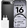 realme 16 5G Smartphone 8+256GB,AMOLED 120Hz 6,57 pollici, Batteria 6550mAh | Ricarica rapida 45 W, Fotocamera IMX852 50 MP, Dimensity 6400 Turbo, Dual SIM, IP69,NFC, Adattatore incluso